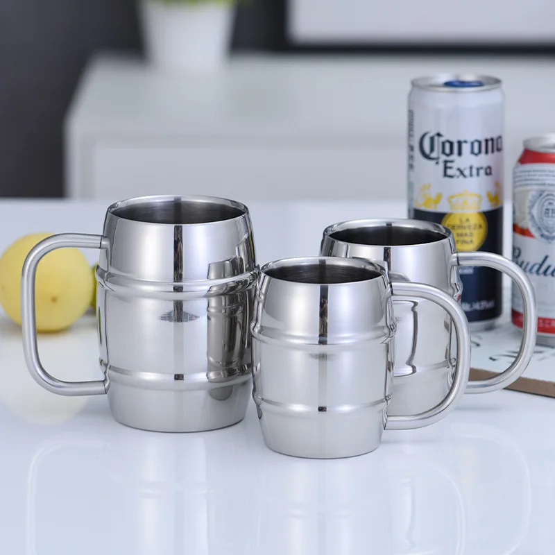 Beer Mug Handled - Hot 500/450ml Double Stainless Steel Beer