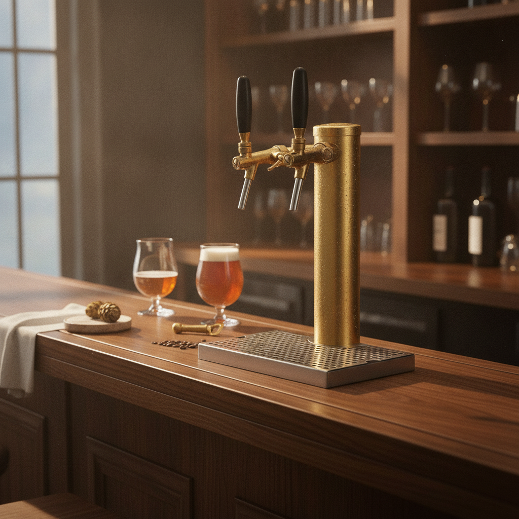 Wine Beer Drink - Stainless Steel Beer Tap Dispenser Gold-Finished