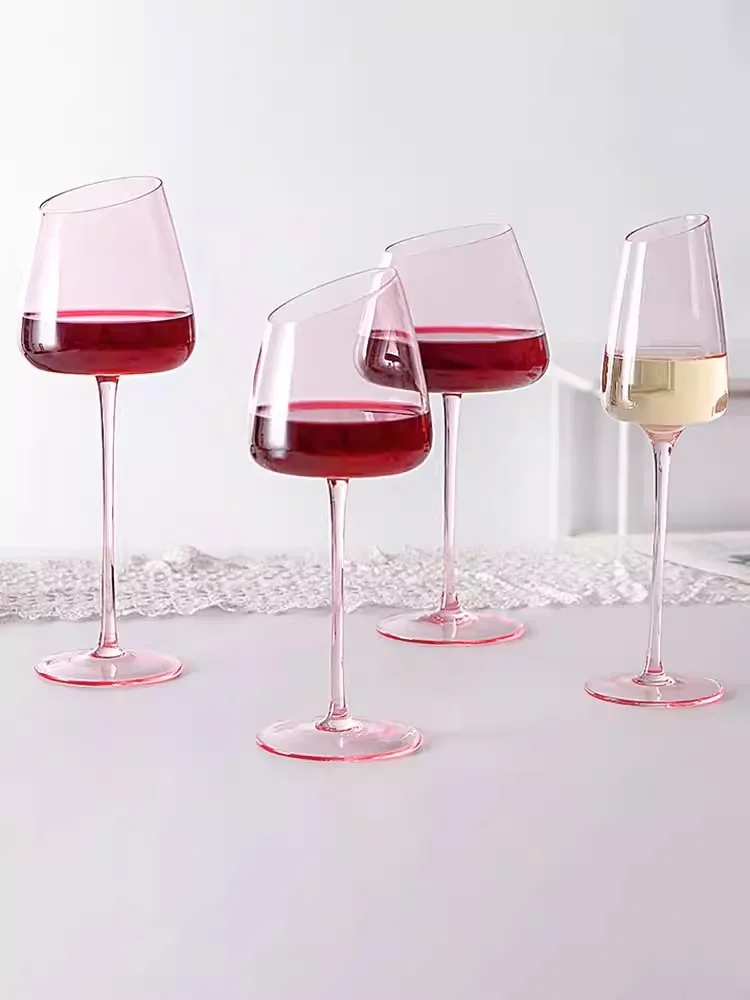 Wine Beer Foot - Oblique Red Wine Glass, Bevel Crystal,