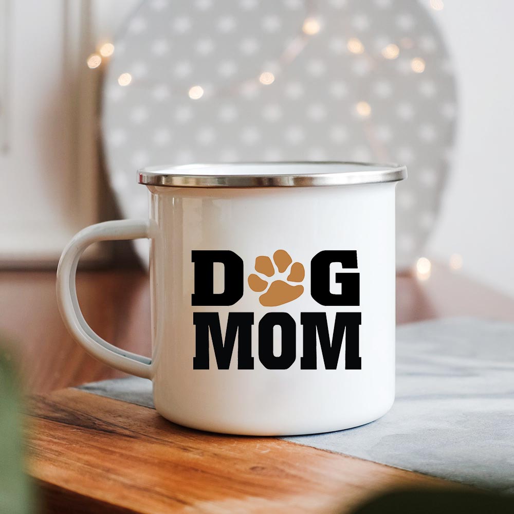 Beer Mug Handled - Dog Mom/Dad Print Creative Enamel Handle
