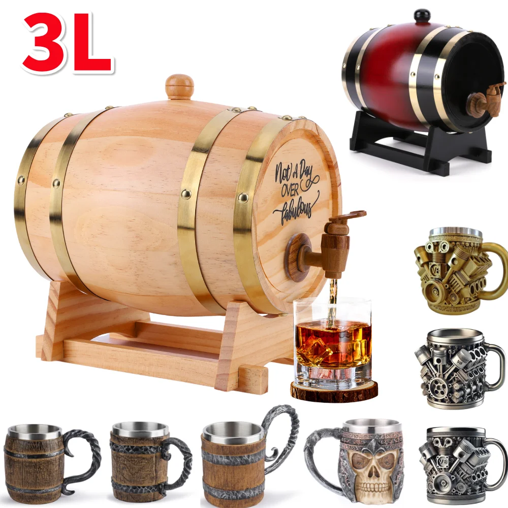 3L Wooden Whiskey Barrel with  - Wine Beer Tequila review and price