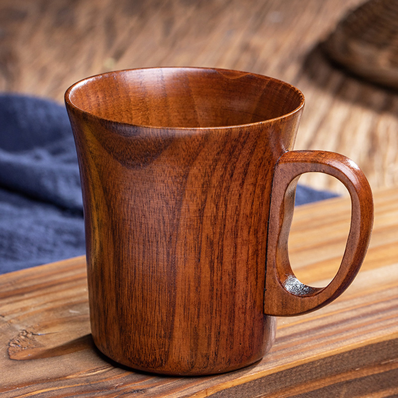 280ml Wood Coffee Mug Retro Ha - Beer Mug Handled review and price