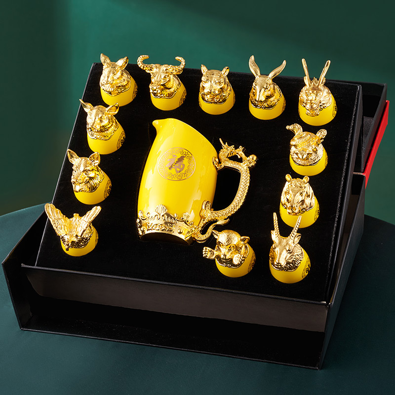 Gold-plated Twelve Animal Head - Wine Beer Tequila review and price