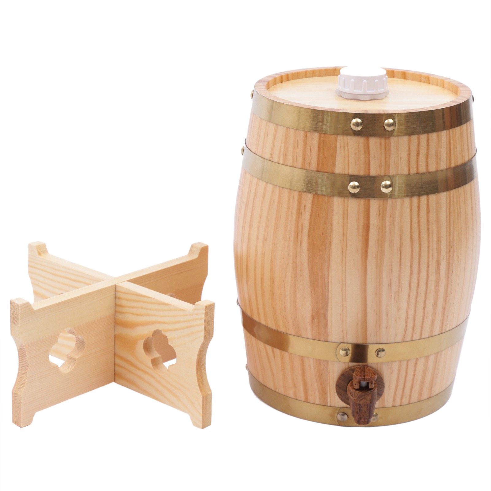 Vertical Pine Wooden Wine Barr - Wine Beer Tequila review and price