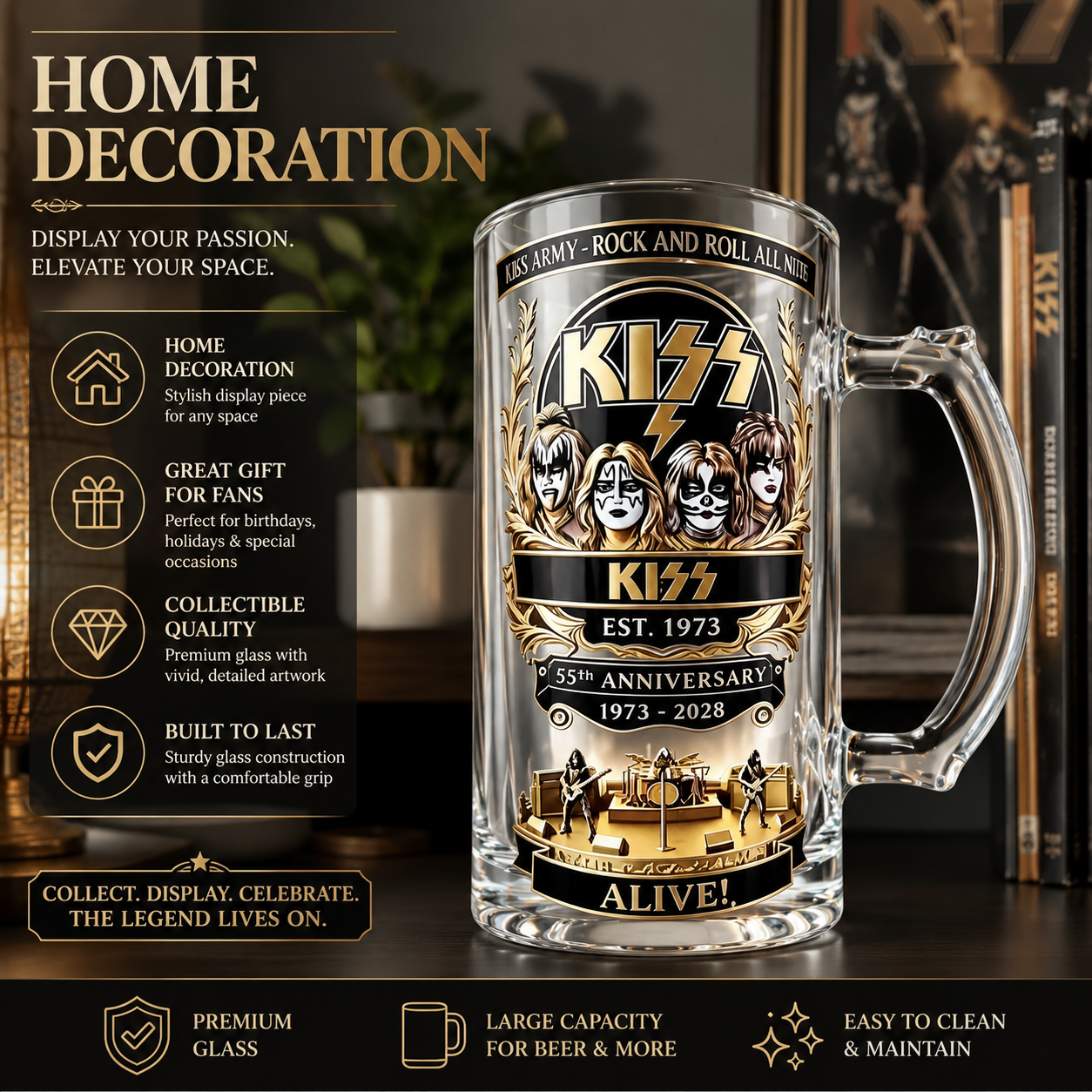 KISS 55th Anniversary Beer Mug - Beer Mug Handled review and price