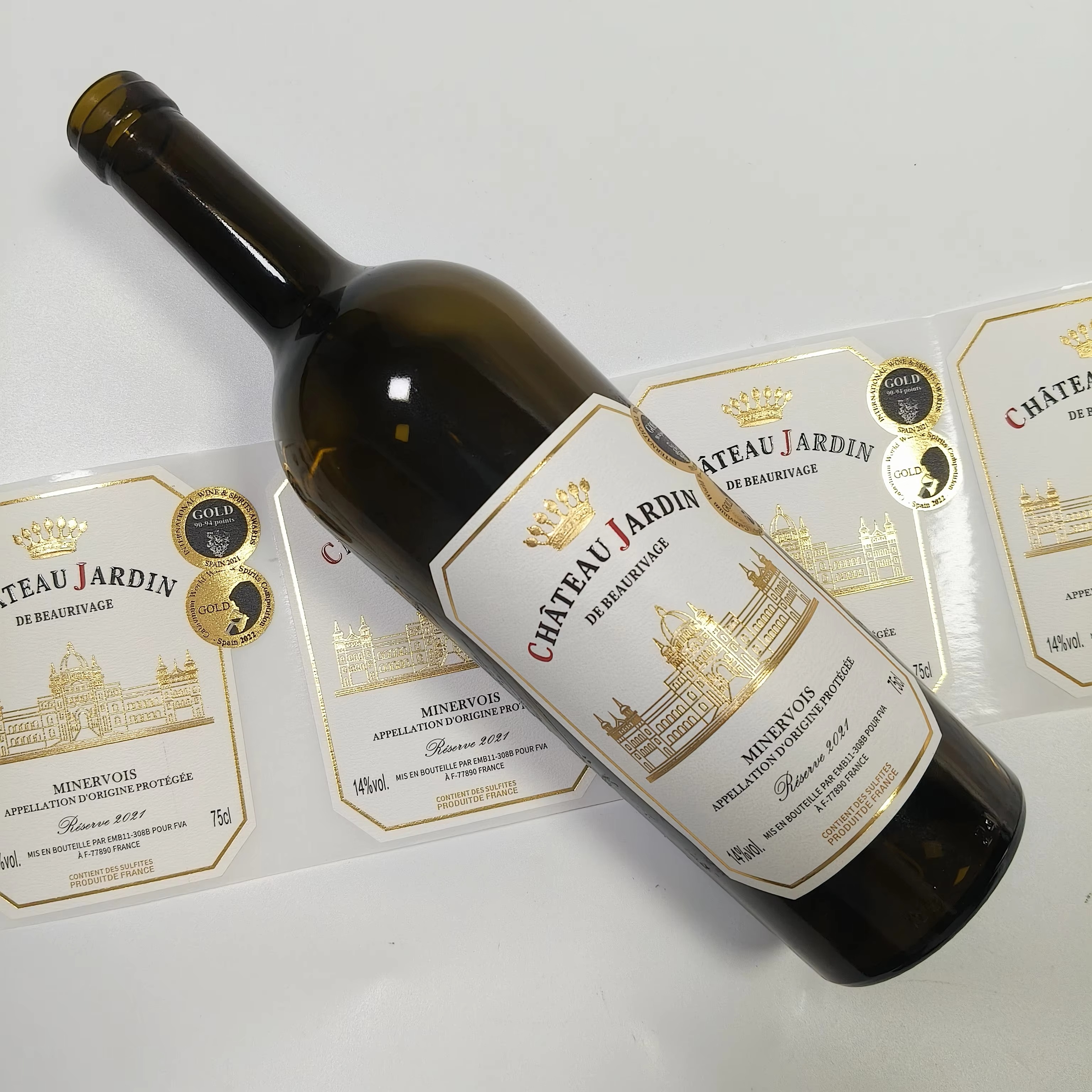 Custom Logo Sticker Gold Foil  - Wine Beer Juice review and price