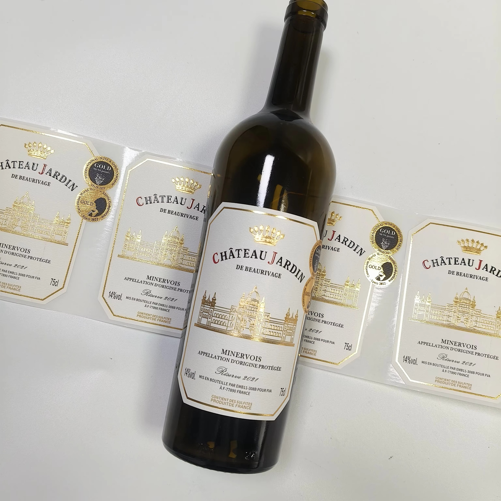 Custom Logo Sticker Gold Foil  - Wine Beer Juice review and price