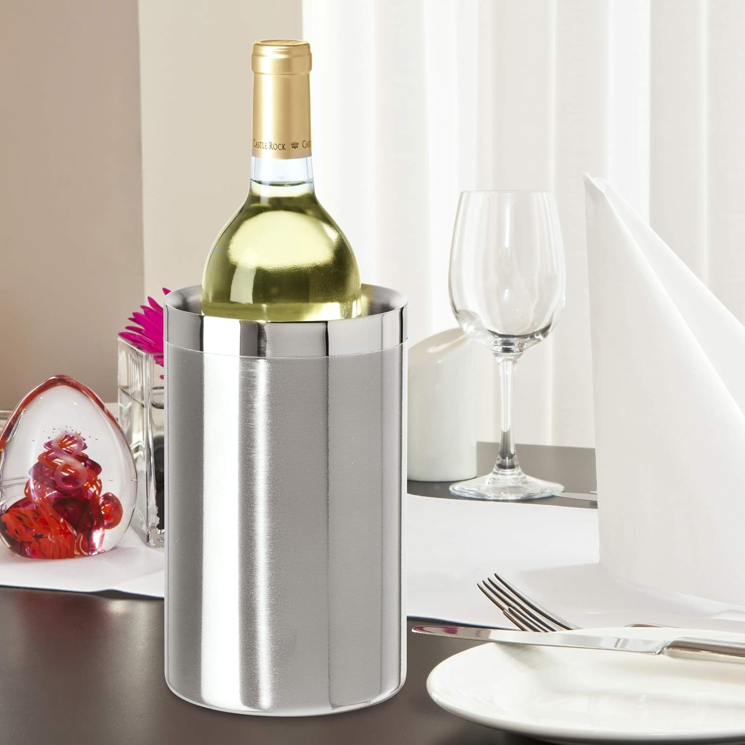 Stainless Steel Double Wall Wi - Wine Bottle Size review and price