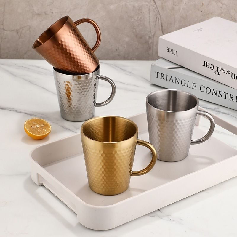 New Double Wall Steel Coffee C - Beer Mug Handled review and price