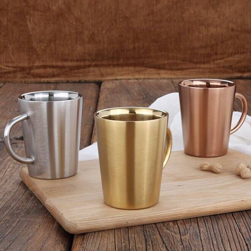 New Double Wall Steel Coffee C - Beer Mug Handled review and price