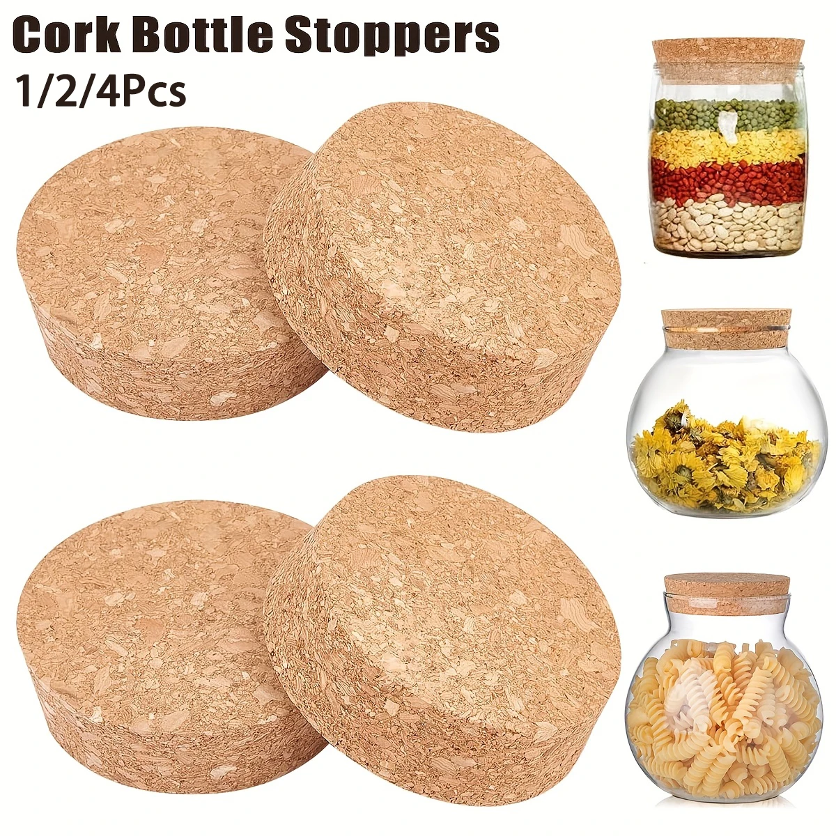 1-4Pcs Large Cork Stoppers for - Wine Bottle Size review and price
